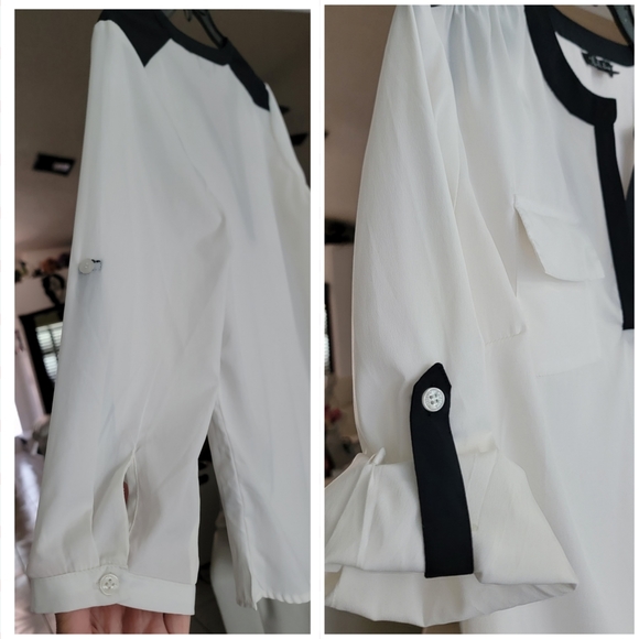 Antila Femme Women's White/Black Blouse, Size M - Picture 10 of 12